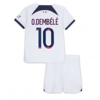 Paris Saint-Germain Ousmane Dembele #10 Vieras Peliasu Lasten 2023-24 Lyhythihainen (+ Lyhyet housut)